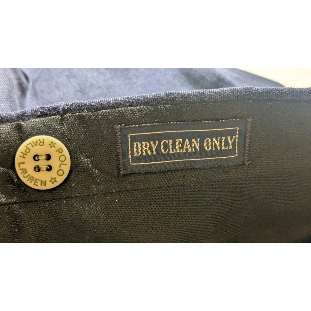 Vtg Polo Ralph Lauren Dress Pants 36x31 100% Linen Pleated Flap Pocket Talon Zip